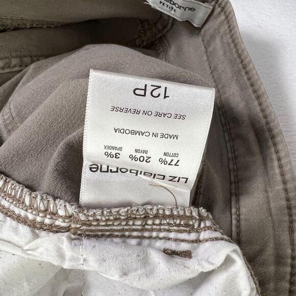Liz Claiborne Pants Women's 12P Brown Petite Flat Front - Picture 5 of 10
